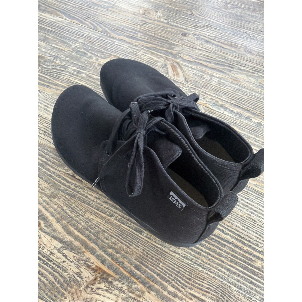 Lems Chukka Canvas Barefoot Shoes Blackout Mens Vegan Mid Boot Size 11.5